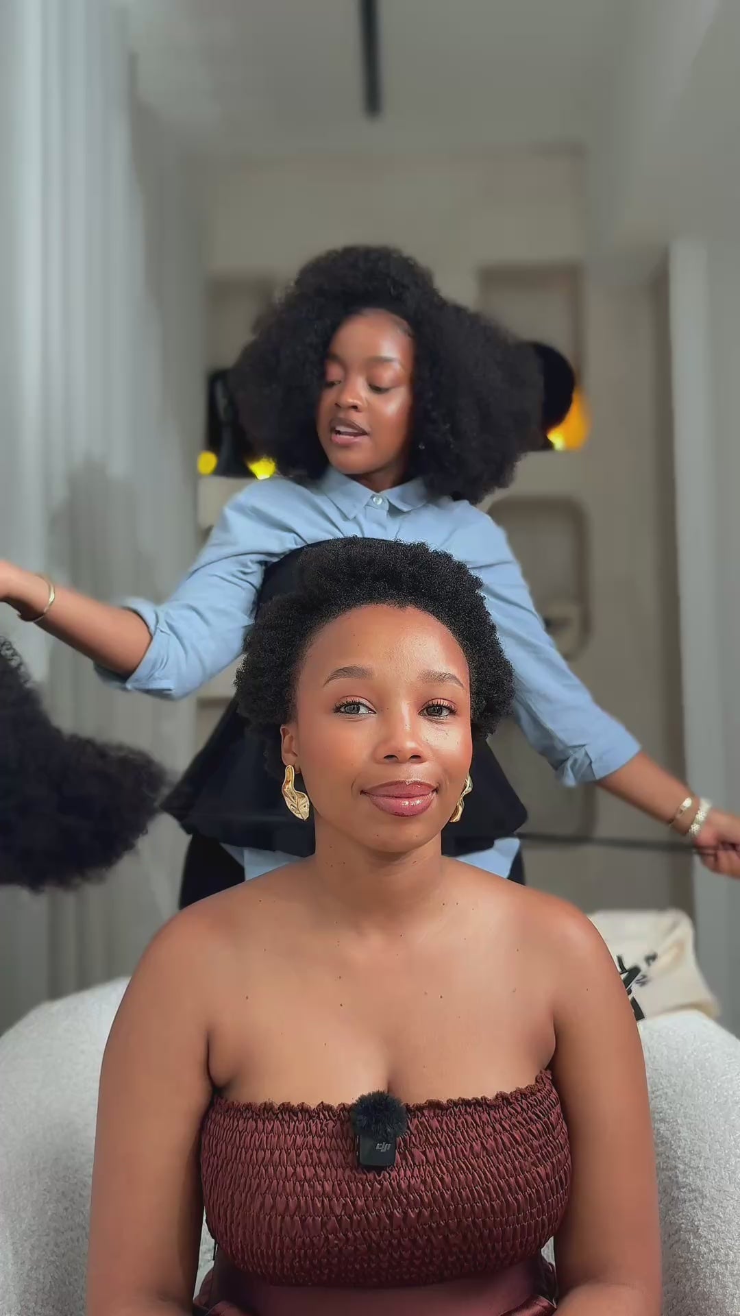Kinky coils Half wig